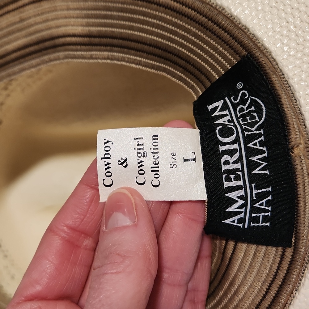 Classic Cream Cowboy Hat with Band - Picture 3 of 3